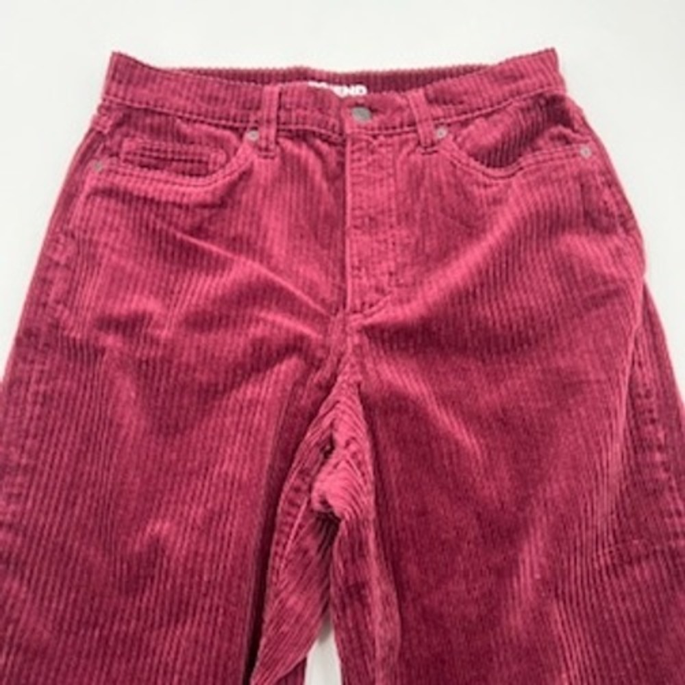Lands End Burgundy Corduroy Wide Leg High Rise Pants Womens Size 8 Wine Red - Picture 8 of 16